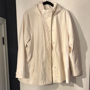 Athleta Off-White Hooded Rain Jacket